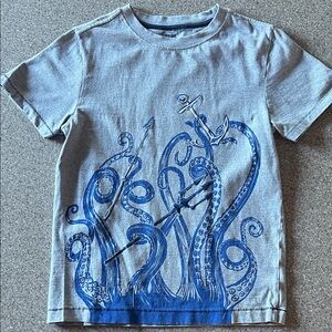 Gymboree Gray and Blue Tentacle Graphic Tee